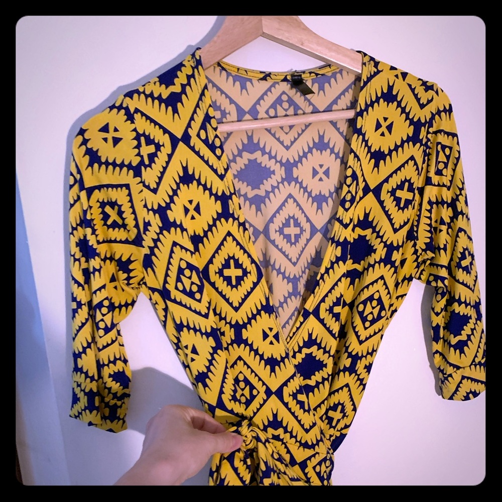 Bold mini wrap dress